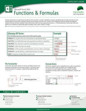 Excel 2016 Functions & Formulas (Spotlight Guide)
