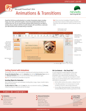 PowerPoint 2016 Animations & Transitions (Spotlight Guide)