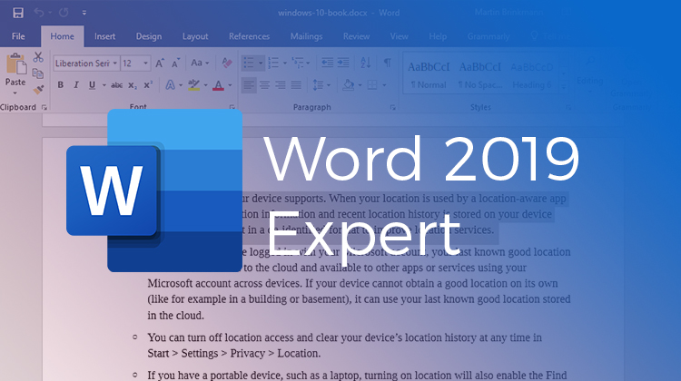 Word 2019 Expert (MO-101) In Browser Labs